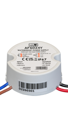 Wandcontactdoos Mini LED voeding 60 watt 24 volt 2,5 Ampère – IP67 waterdicht – AF6024Y