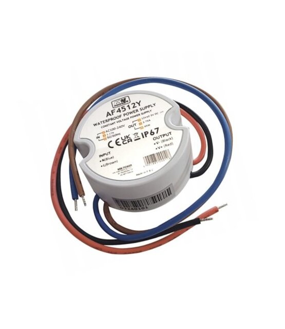 Wandcontactdoos Mini LED voeding 60 watt 12 volt 5 Ampère – IP67 waterdicht – AF6012Y