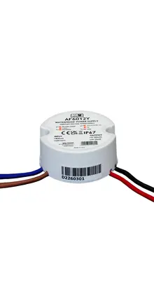 Wandcontactdoos Mini LED voeding 60 watt 12 volt 5 Ampère – IP67 waterdicht – AF6012Y