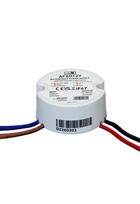 Wandcontactdoos Mini LED voeding 60 watt 12 volt 5 Ampère – IP67 waterdicht – AF6012Y