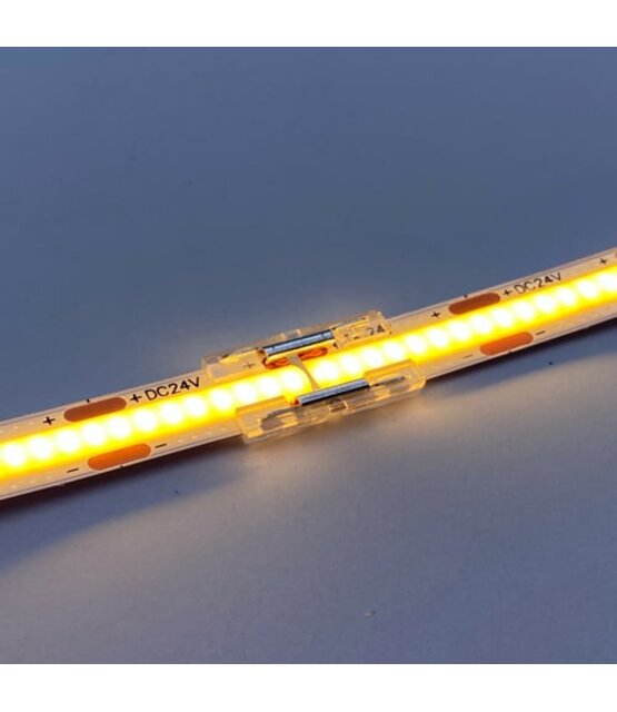 COB LED strip connector recht - soldeervrij - klik connector - 10mm COB - IP20