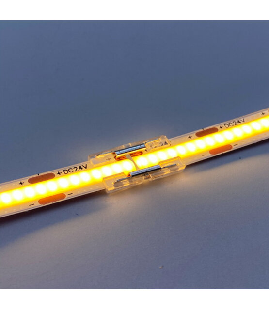 COB LED strip connector recht - soldeervrij - klik connector - 10mm COB - IP20