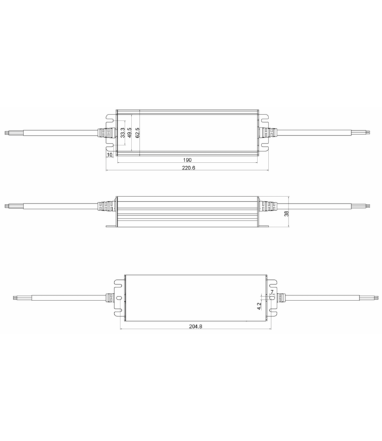 Waterdichte DALI LED voeding 200 watt 24 volt 8,33 Ampère - IP67 - MCHQ200V24-DA6