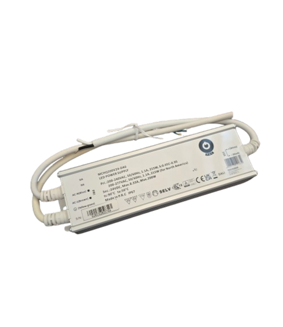 Waterdichte DALI LED voeding 200 watt 24 volt 8,33 Ampère - IP67 - MCHQ200V24-DA6