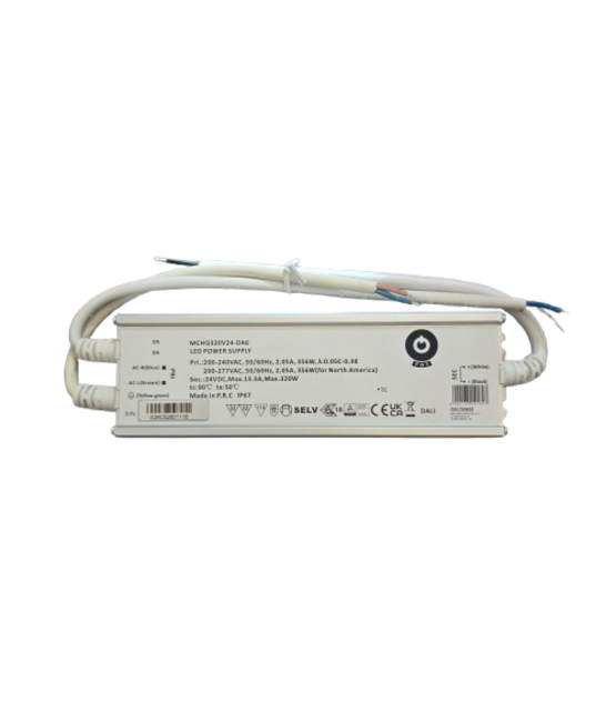 Waterdichte DALI LED voeding 320 watt 24 volt 13,3 Ampère - IP67 - MCHQ320V24-DA6
