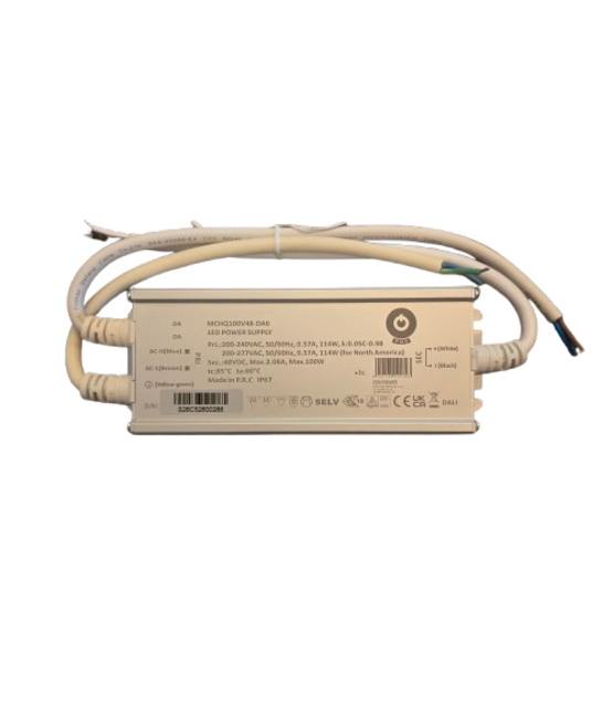 Waterdichte DALI LED voeding 100 watt 48 volt 2,08 Ampère - IP67 - MCHQ100V48-DA6
