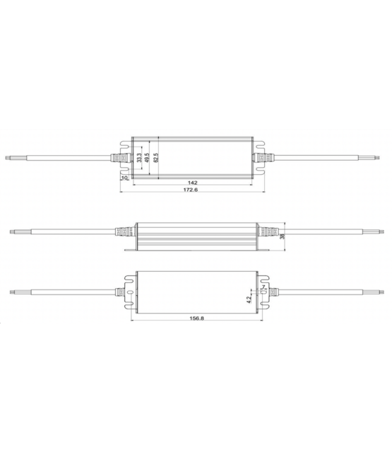 Waterdichte DALI LED voeding 100 watt 48 volt 2,08 Ampère - IP67 - MCHQ100V48-DA6