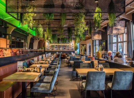 Volledig lichtplan met railverlichting voor Werelds Inside Lunchroom
