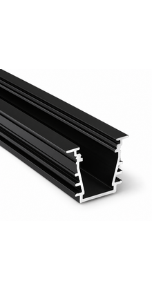 Zwart LED plafond profiel inclusief opaal afdekking 23.4 mm x 19 mm - GYPROC10ZWART