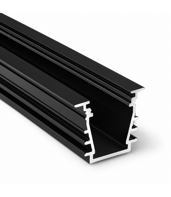 Zwart LED plafond profiel inclusief opaal afdekking 23.4 mm x 19 mm - GYPROC10ZWART