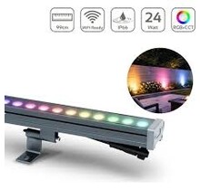 100cm Waterdichte LED Wallwasher Gevel verlichting - breedstraler  RGBCCT 24 watt 230V IP66 -