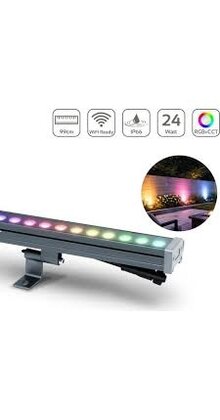 100cm Waterdichte LED Wallwasher Gevel verlichting - breedstraler  RGBCCT 24 watt 230V IP66 -