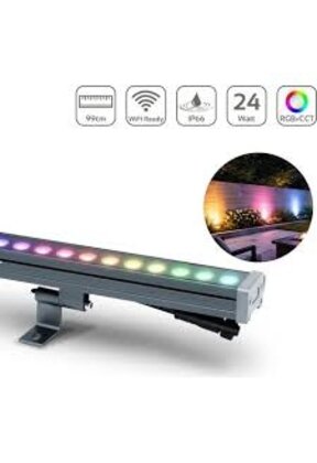 100cm Waterdichte LED Wallwasher Gevel verlichting - breedstraler  RGBCCT 24 watt 230V IP66 -