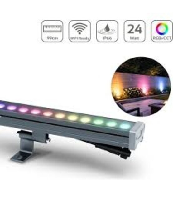100cm Waterdichte LED Wallwasher Gevel verlichting - breedstraler  RGBCCT 24 watt 230V IP66 -