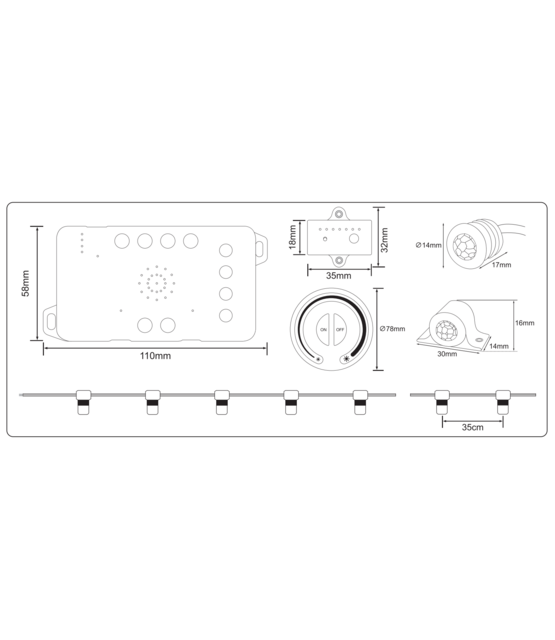 Professionele TUYA LED strips traptrede aansturing met afstandsbediening - tot 16 treden - complete controller kit