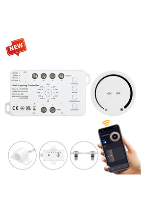 Professionele TUYA LED strips traptrede aansturing met afstandsbediening - tot 16 treden - complete controller kit