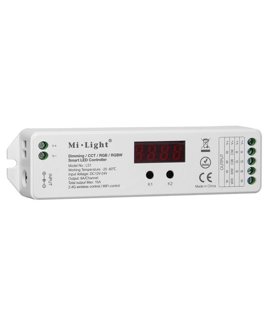 LED SMART controller 4 in 1 (2,4 GHz)  - voor CCT / RGB / RGBW LED strips 12-24v - Dimming - LS1