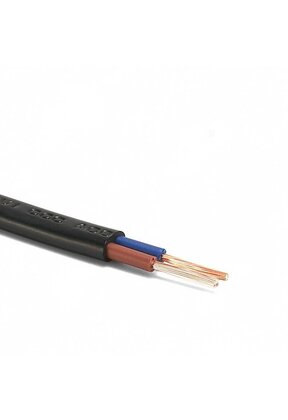 Installatiekabel  0,75mm² 18AWG 2-aderige platte installatie kabel met PVC bescherming en koperen kern  - 100cm (tot 100m op rol)
