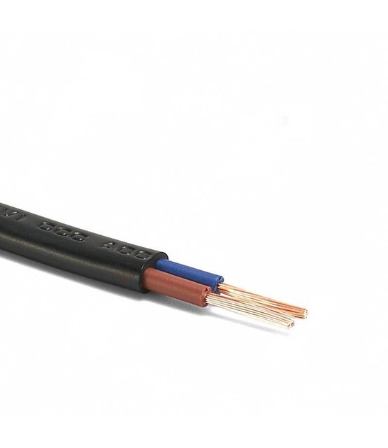 Installatiekabel  0,75mm² 18AWG 2-aderige platte installatie kabel met PVC bescherming en koperen kern  - 100cm (tot 100m op rol)