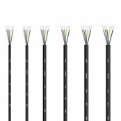 Installatiekabel  0,75mm² 18AWG 6-aderige ronde installatie kabel met PVC bescherming en koperen kern  - 100cm (tot 100m op rol)