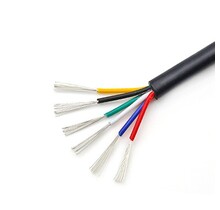 Installatiekabel  0,75mm² 18AWG 6-aderige ronde installatie kabel met PVC bescherming en koperen kern  - 100cm (tot 100m op rol)
