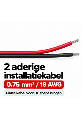 LED strip aansluitkabel 2-polig, YZWL 2x0,75mm - 1 meter