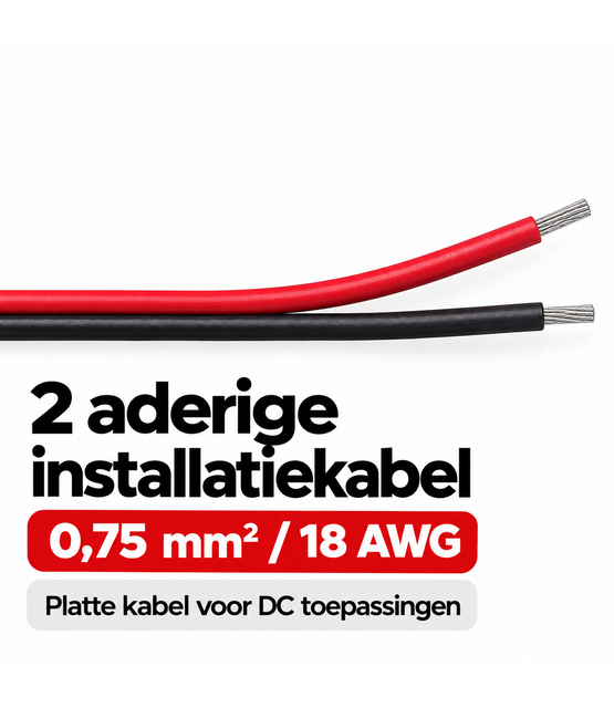 LED strip aansluitkabel 2-polig, YZWL 2x0,75mm - 1 meter