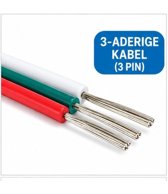 Dual white - CCT LED strip aansluitkabel 3-polig - 0,5 mm2 1 meter - voor dual white LED strips