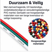 Dual white - CCT LED strip aansluitkabel 3-polig - 0,5 mm2 1 meter - voor dual white LED strips