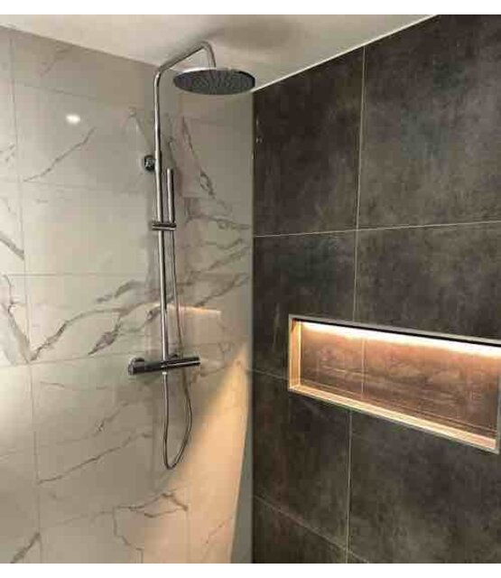 Extra smal LED tegel en stuc profiel inclusief klikafdekking 29,70mm x 9,85mm - SLIMSTUC300