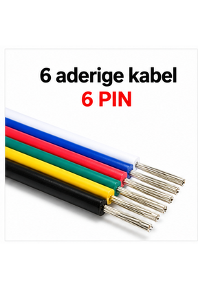 RGBCCT Kabel 6-polig, YZWL 4x0,35mm - 22AWG - 1 meter tot 600 meter