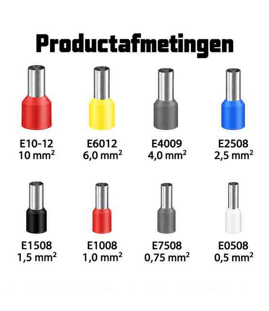 Adereindhulzen voor LED kabels van 0,25 tot 10 mm²