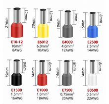 Adereindhulzen voor LED kabels van 0,25 tot 10 mm²