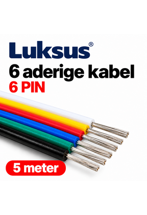 RGBCCT Kabel 6-polig, YZWL 4x0,35mm - 22AWG - 5 meter