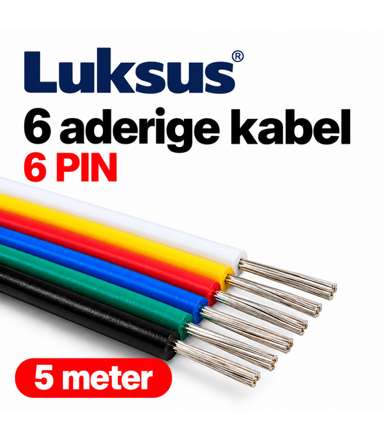 RGBCCT Kabel 6-polig, YZWL 4x0,35mm - 22AWG - 5 meter