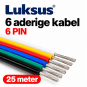 RGBCCT Kabel 6-polig, YZWL 4x0,35mm - 22AWG - 25 meter