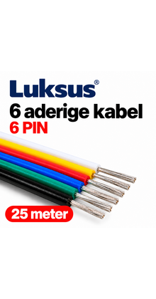 RGBCCT Kabel 6-polig, YZWL 4x0,35mm - 22AWG - 25 meter
