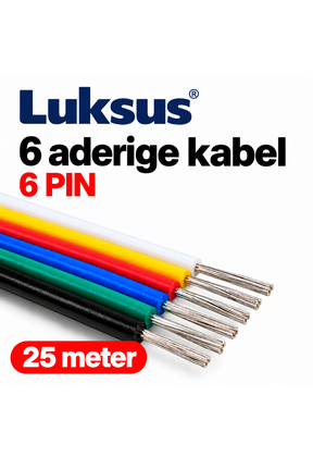 RGBCCT Kabel 6-polig, YZWL 4x0,35mm - 22AWG - 25 meter