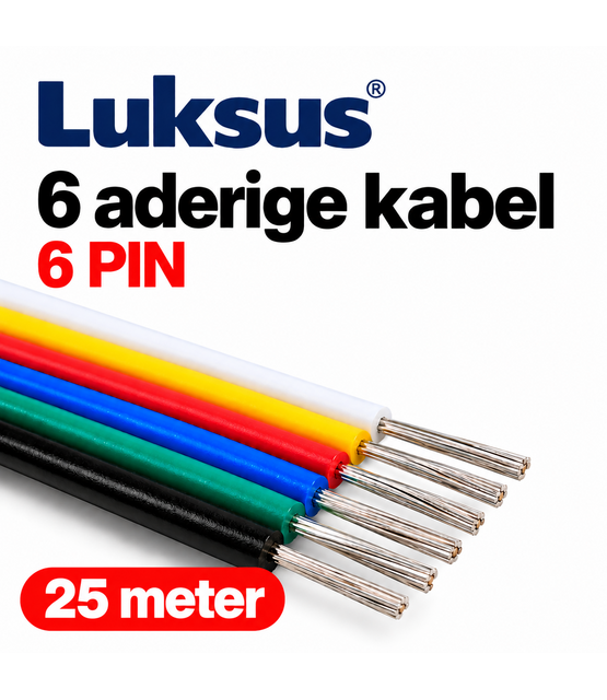 RGBCCT Kabel 6-polig, YZWL 4x0,35mm - 22AWG - 25 meter