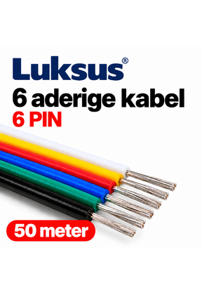 RGBCCT Kabel 6-polig, YZWL 4x0,35mm - 22AWG - 50 meter