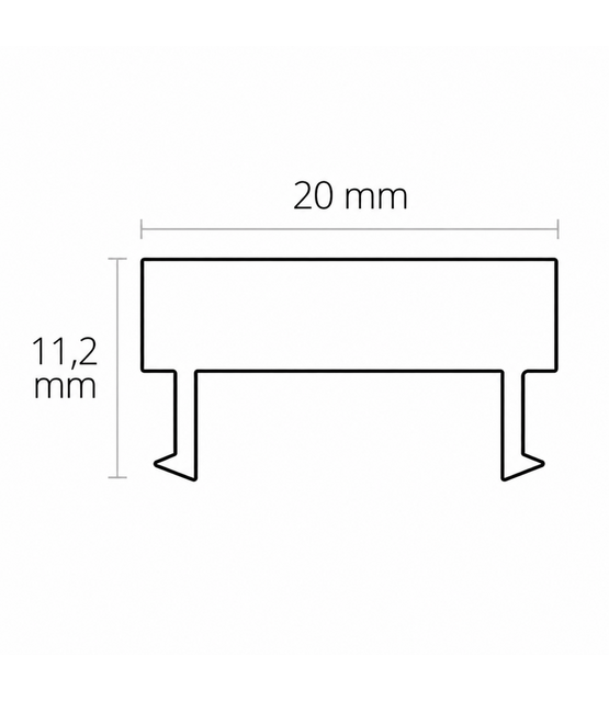 Overrijdbaar LED profiel 2 meter met extra dikke klikafdekking 26 mm x 26 mm - PA3