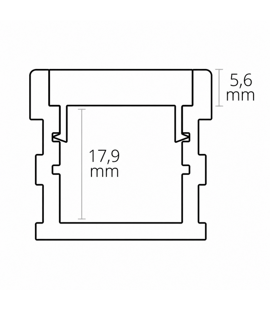 Overrijdbaar LED profiel 2 meter met extra dikke klikafdekking 26 mm x 26 mm - PA3