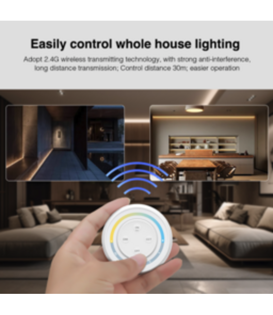 LED draadloze wanddimmer 4 zone voor Dual white - Miboxer S1W+