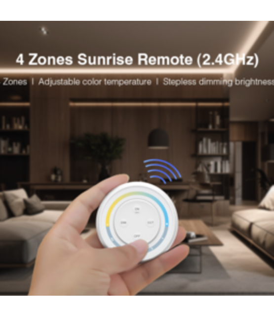 LED draadloze wanddimmer 4 zone voor Dual white - Miboxer S1W+