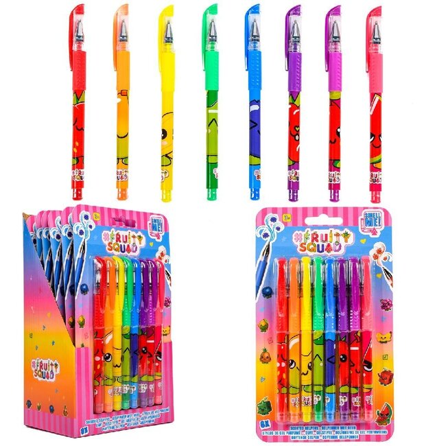 merkloos Fruitysquad Geur Gelpennen 8-Pack