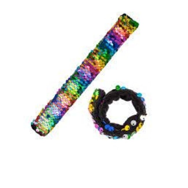 merkloos Rainbow Sequins Snap Armband 1 Stuks