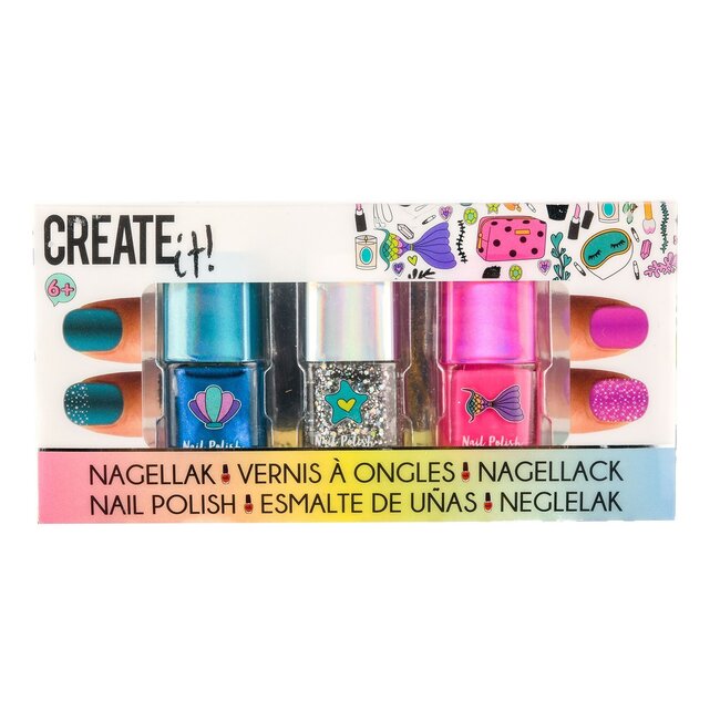 merkloos Create It! Nagellak Zeemeermin 3pk