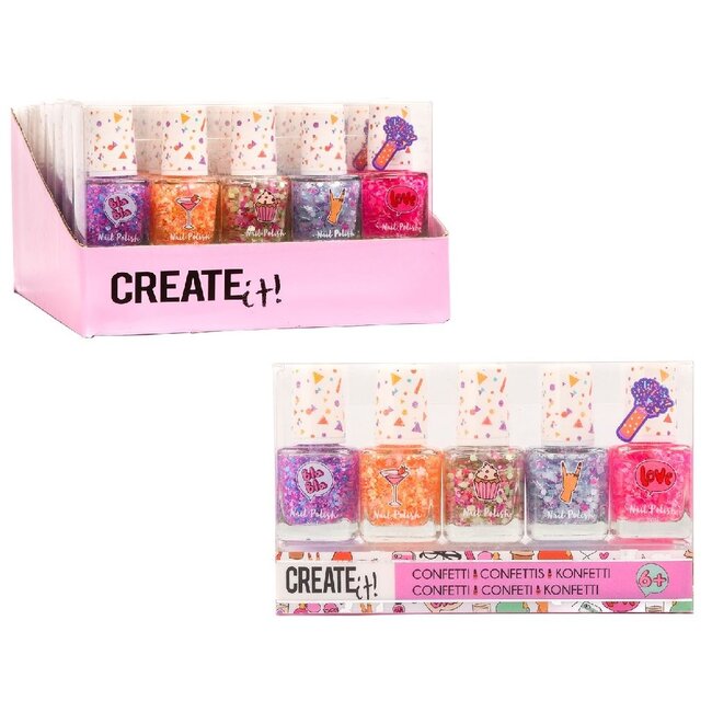 merkloos Create It! Nagellak Confetti 5pk