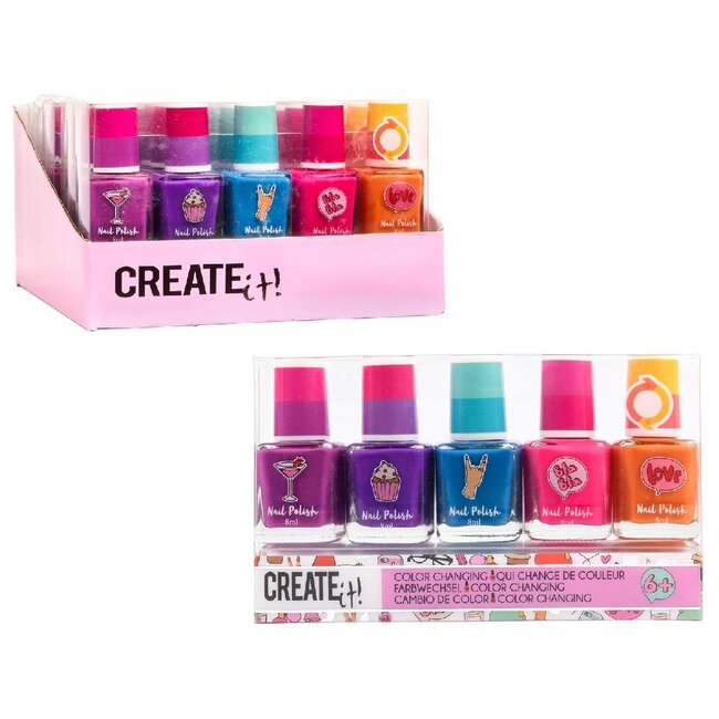 merkloos Create It! Nagellak Color Changing 5pk