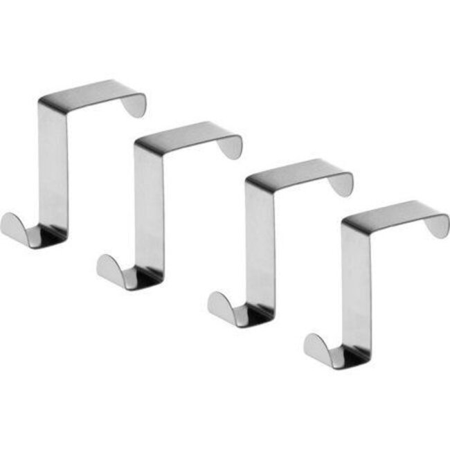 merkloos RVS Deurhaak 4 stuks